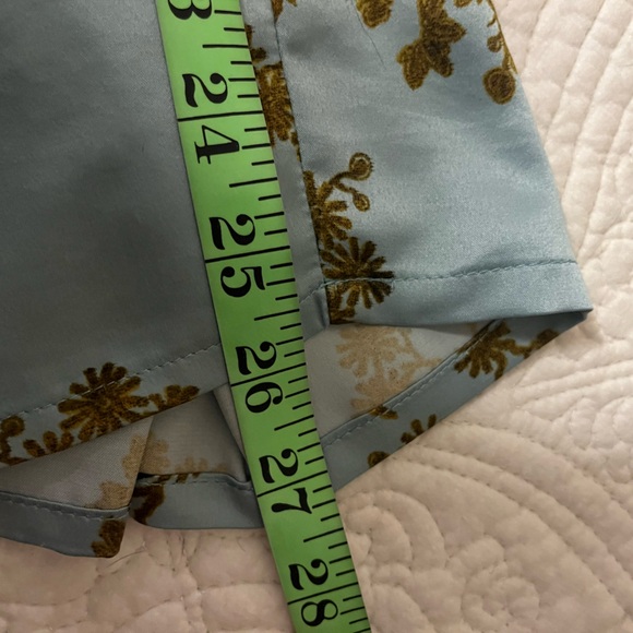 Natori Garden Melody Satin V Neck Blue & Burnt Umber Floral PJ Set, size XL - Picture 12 of 12